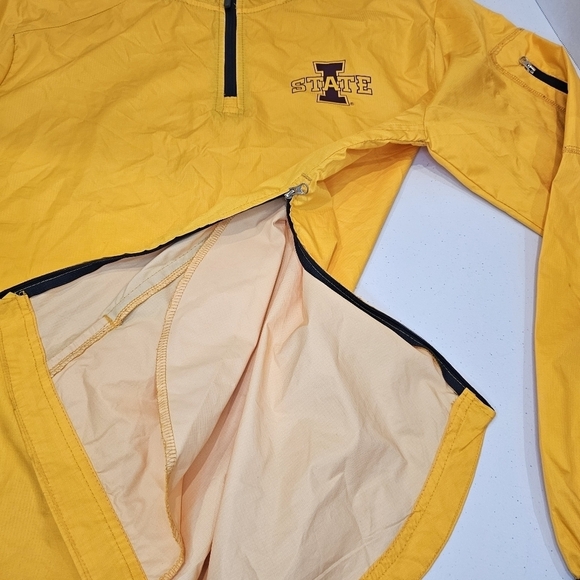 Iowa State University Half Zip pullover Men's Size Medium Yellow Windbreaker - Picture 6 of 11